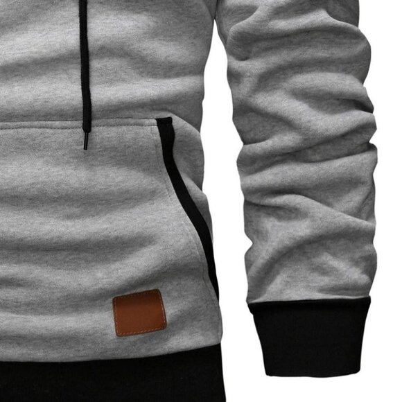 Light Grey Mens Drawstring Hoodie - Picture 3 of 3